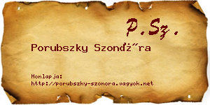 Porubszky Szonóra névjegykártya